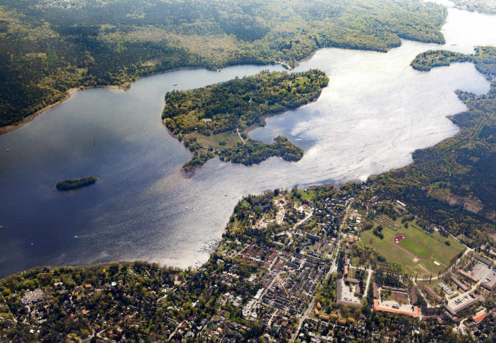 aerial of the Wannsee in Berlin